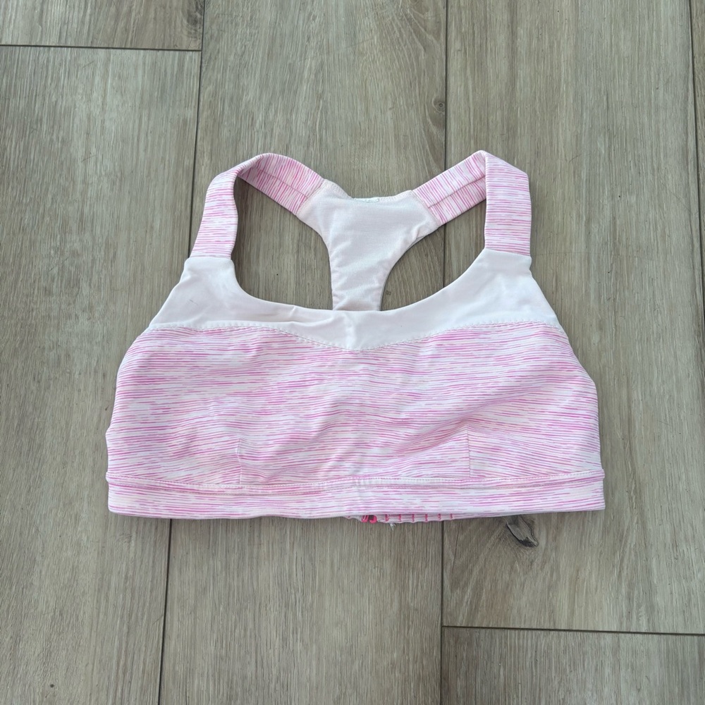 Lululemon 6 Hook Me Up Bra Wee Are From Space Parfait‎ Pink Adjustable EUC!